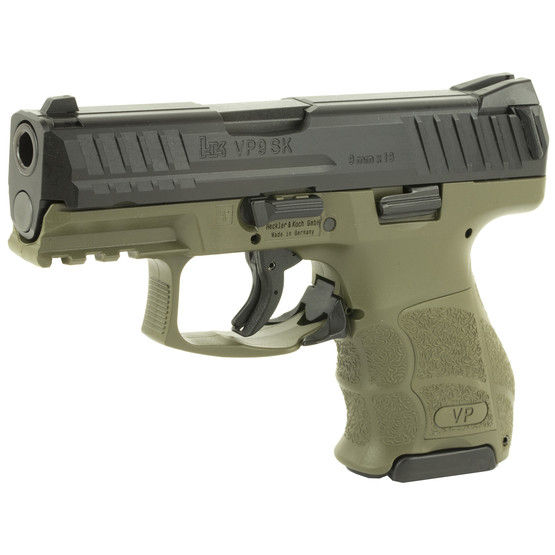 The H&K VP9SK utilizes a paddle style magazine release